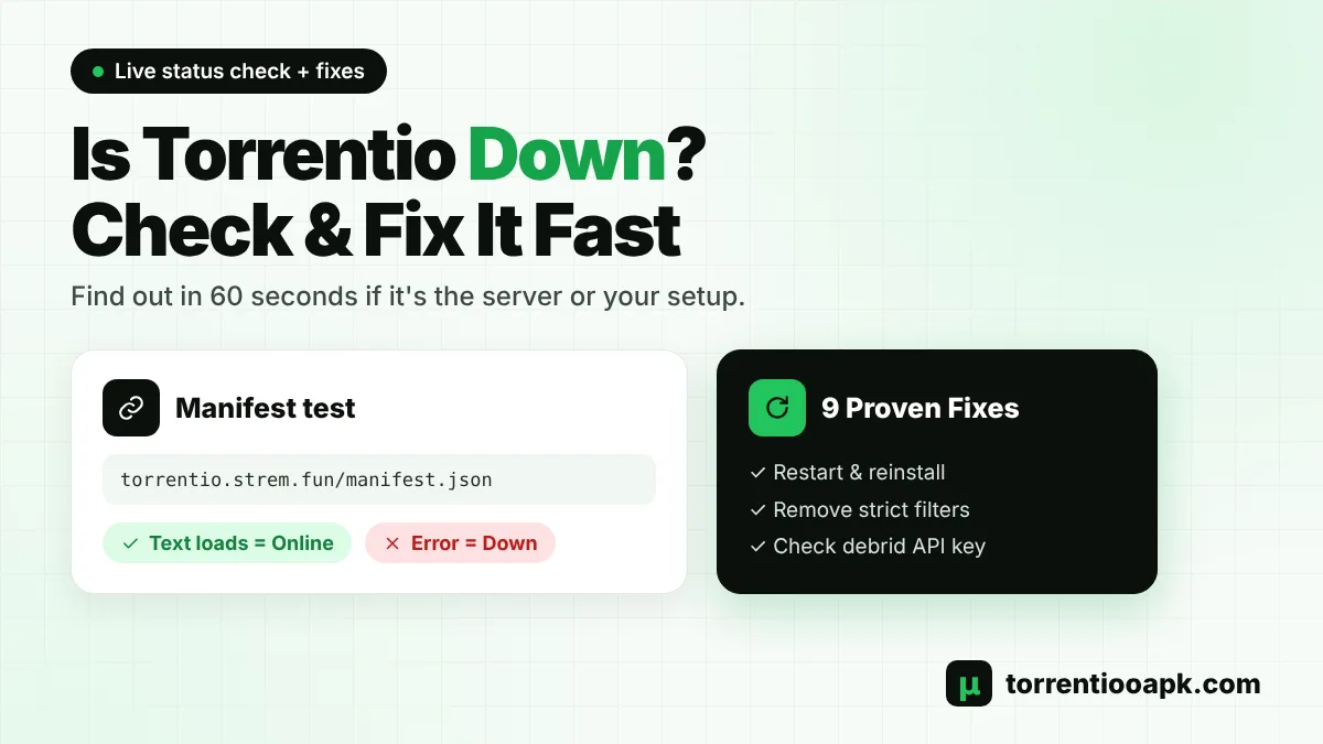Is Torrentio down - check Torrentio status and fix Stremio streams